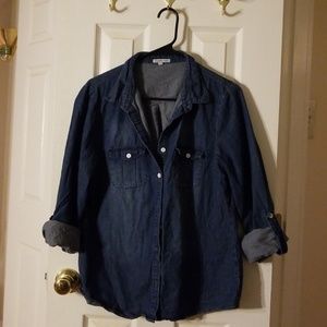 Charlotte Russe size Large 3/4 sleeve denim shirt